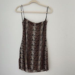 Animal Print Mesh Mini Dress
